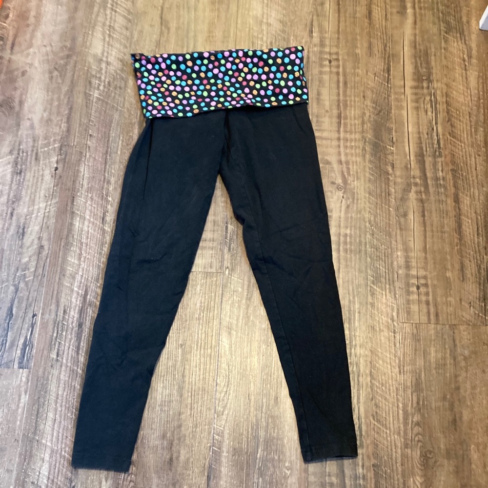 Pink/Victoria’s secret leggings polka dot band